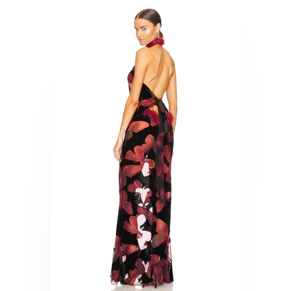 Kim Shui Butterfly Velvet Gown in Multi - Picture 6 of 14